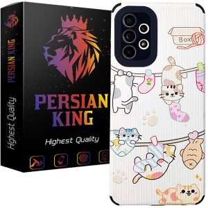 کاور پرشین کینگ مدل گربه و جوراب مناسب برای گوشی موبایل سامسونگ Galaxy A32 4G
