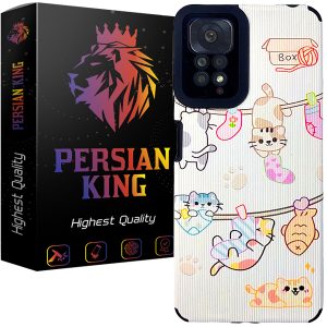 کاور پرشین کینگ مدل گربه و جوراب مناسب برای گوشی موبایل شیائومی Redmi Note 11 Pro 4G / Redmi Note 11 Pro 5G